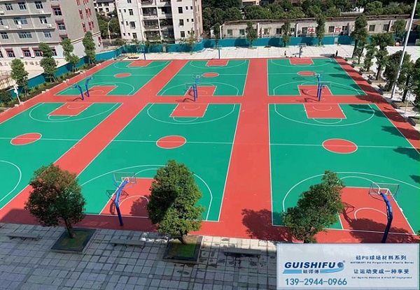 新疆硅PU篮球场